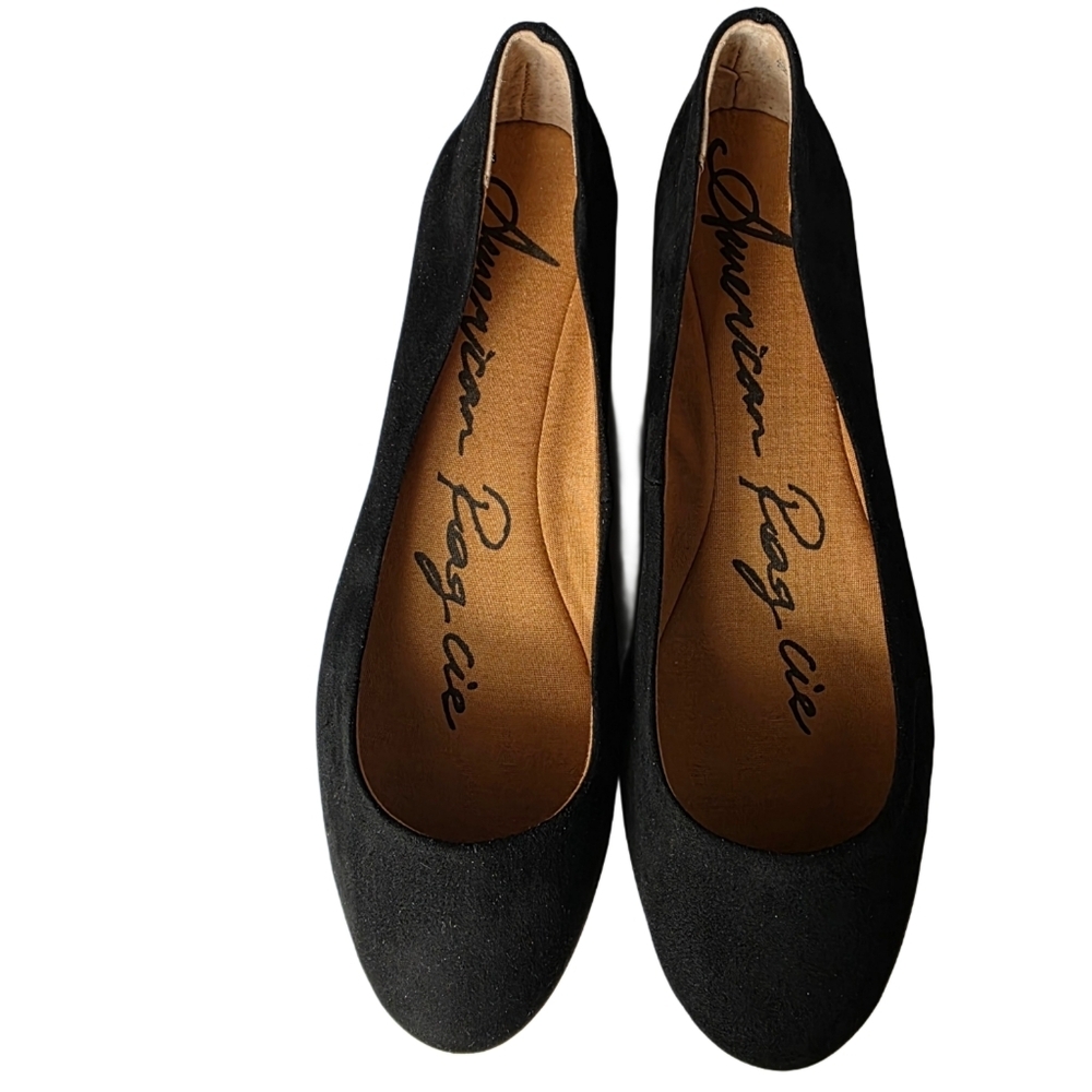 American Rag Ellie Black Microsuede Flats - Picture 4 of 8